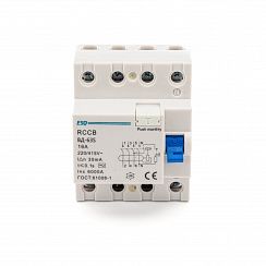 Устройство защитного отключения ВД-63S 4P 30G 0016 4 полюса, 16А/30мА/6кА (эл-мех, тип АC) ESQ